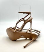 Sandalo con Cinturino Alla Caviglia Sergio Levantesi in Vernice Nude Tacco 11 cm Plateau 2cm art. ZEUDI4 - immagine 6