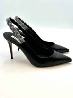 Slingback Gioiello Ninalilou in Nappa Nera, Tacco 9 cm art. 291220A9