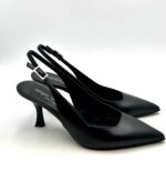 Slingback Sergio Levantesi in Pelle Nera Tacco 8 cm art. JUDY