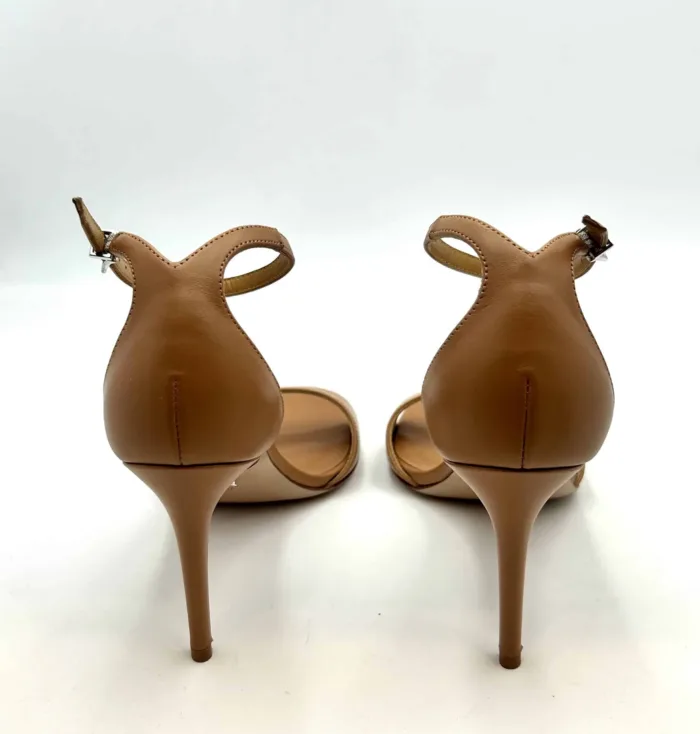 Sandalo Sergio Levantesi in Pelle Cognac con Cinturino alla caviglia e tacco 8cm Art. Have, foto 4 di 5