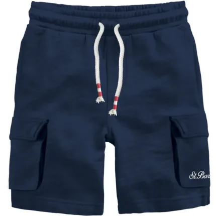 Bermuda Cargo In Cotone Garzato Mc2 Saint Barth Blu art. Cargy SB 61 EMB