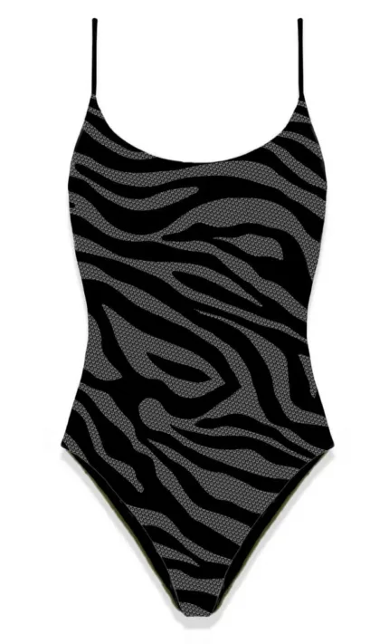Costume Intero Strass Nero Mc2 Saint Barth art. Cecille Strass Zebra 00