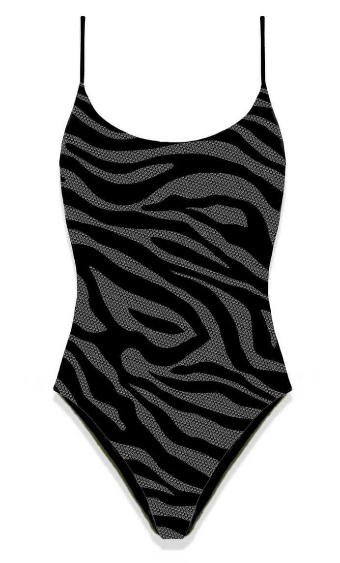 Costume Intero Strass Nero Mc2 Saint Barth art. Cecille Strass Zebra 00, foto 1 di 1