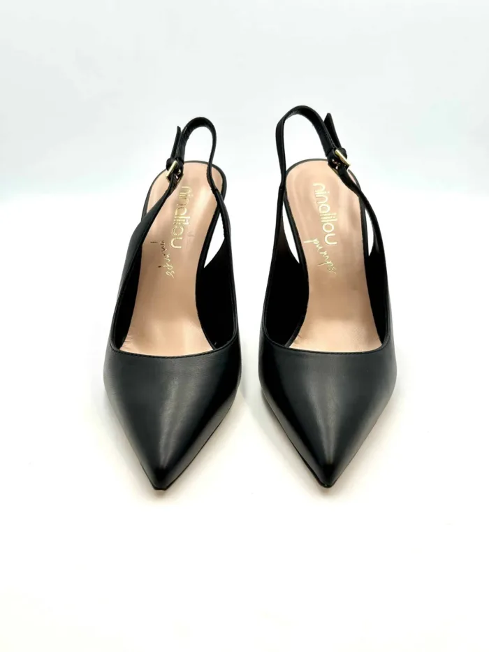 Slingback Ninalilou in Nappa Nera, Tacco 10 cm art. 301215LV, foto 5 di 5
