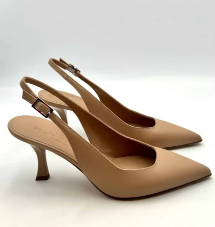 Slingback Sergio Levantesi in Pelle Nude Tacco 8 cm art. JUDY