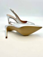 Slingback Ninalilou in Nappa Argento, Tacco 10 cm art. 301215LV - immagine 4