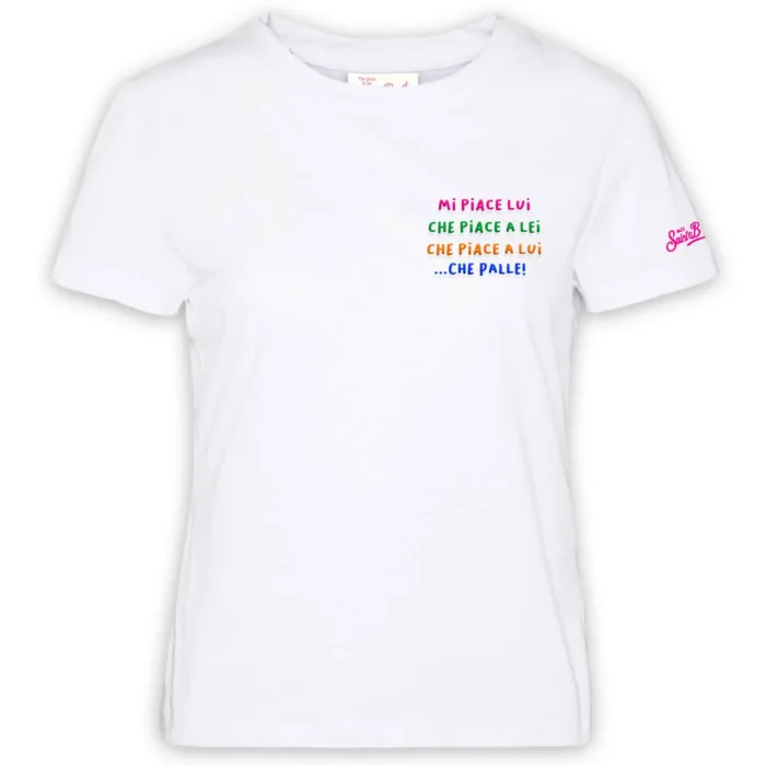 T-shirt Mc2 Saint Barth Bianco art. Emilie Mi Piace Lui 01 EMB, foto 1 di 1