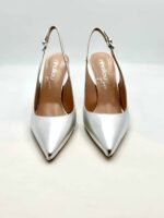 Slingback Ninalilou in Nappa Argento, Tacco 10 cm art. 301215LV - immagine 3