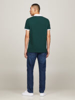 Polo Regular Fit Uomo Tommy Hilfiger Verde Monotype Ringer art. MW0MW34770 MBP - immagine 3