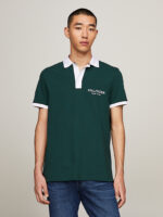 Polo Regular Fit Uomo Tommy Hilfiger Verde Monotype Ringer art. MW0MW34770 MBP - immagine 2