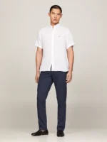 Camicia Uomo Tommy Hilfiger a Manica Corta in Lino Bianca art. MW0MW35207 YCF - immagine 3