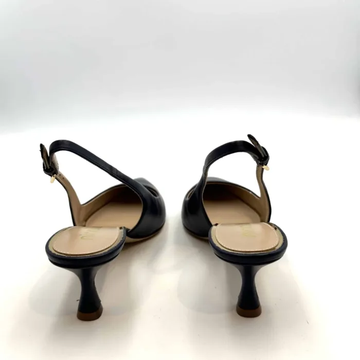 Slingback Ninalilou in Nappa Blu e tacco 6 cm cod 331270M5 art MYA 555, foto 4 di 5
