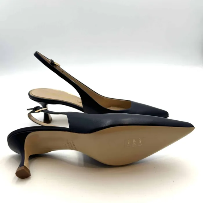 Slingback Ninalilou in Nappa Blu e tacco 6 cm cod 331270M5 art MYA 555, foto 5 di 5