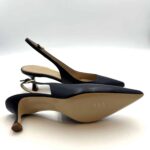Slingback Ninalilou in Nappa Blu e tacco 6 cm cod 331270M5 art MYA 555 - immagine 5