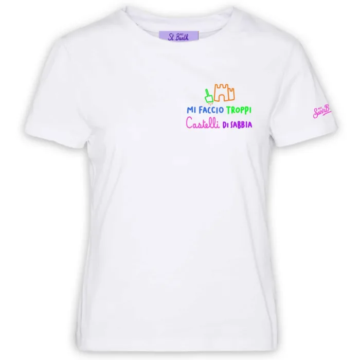 T-shirt Mc2 Saint Barth Bianca art. Emilie Mi Faccio Castelli 01 EMB, foto 1 di 1
