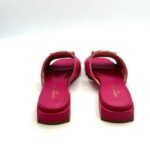 Ciabatta Lorenzo Mari con Accessorio Gioiello in Rafia Fucsia Tacco 3 cm art. FIORDALISO 06 - immagine 4