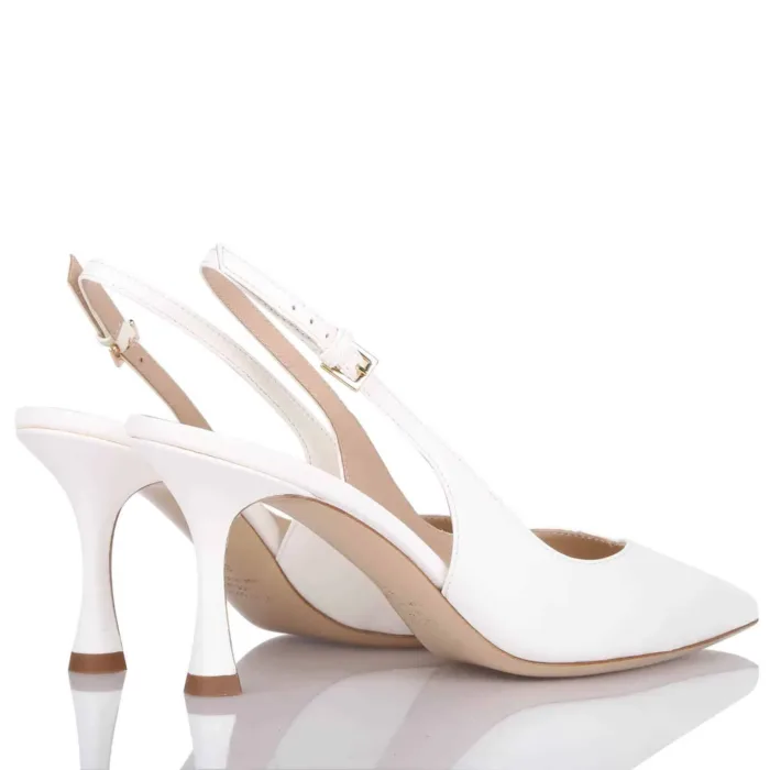 Slingback Ninalilou in Nappa Avorio con scollo a Cuore e tacco 7 cm art. 341236ET MYA 775 C, foto 3 di 4