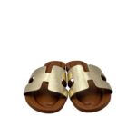 Ciabatta Gingi Rosmarino in Nappa Laminata Platino, Tacco 2 cm art. 3557 - immagine 3