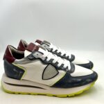 Sneakers Uomo Philippe Model Tropez Haute In Pelle Azzurra e Dettagli Bianchi cod. TKLU WNV1