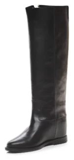 Stivali Via Roma 15 in Pelle Nera con V Gioiello art. 3399 Rialzo interno H 5cm - immagine 3