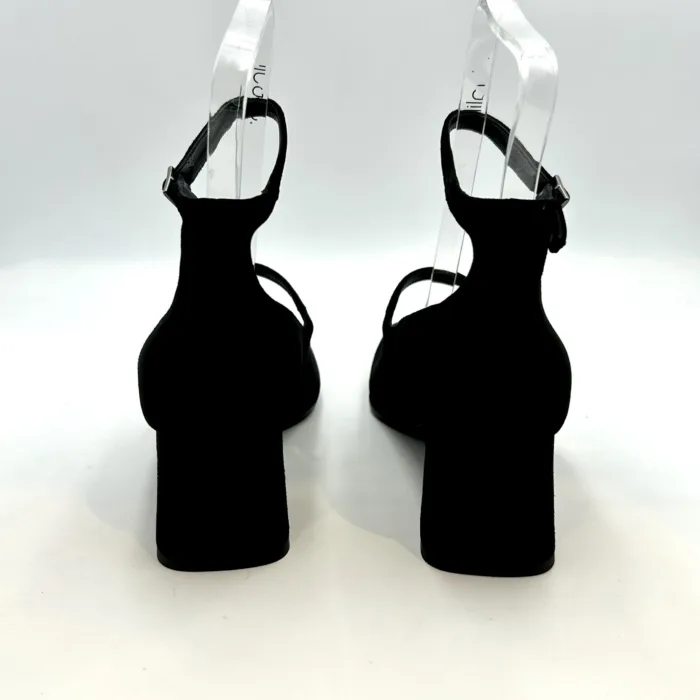 Decolletè Mary Jane Pergiò in Camoscio Nero Tacco 6 cm art. 770, foto 5 di 5
