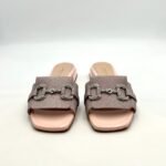 Ciabatta Lorenzo Mari con Accessorio Gioiello in Vernice e Glitter Rosa Tacco 3 cm art. Samu 01 - immagine 2