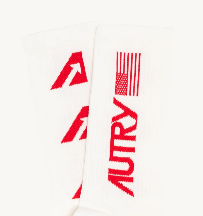 Calzini Iconic Action Autry Unisex Bianco con Logo Classico Rosso art. SOPU 35A3, foto 2 di 2