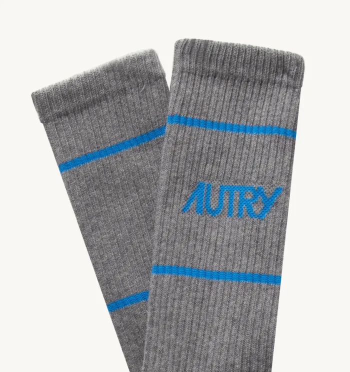 Calzini Iconic Action Autry Unisex Grigio con Marchio Azzurro art. SOPU 40LM, foto 2 di 2