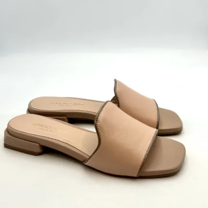 Ciabatta Lorenzo Mari in Nappa Nude Tacco 3 cm art. Samu Mag 20