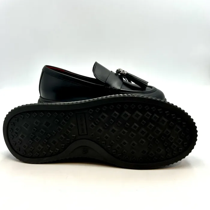 Mocassino Con Nappine Lorenzo Mari in Pelle Nera art. Sally 07, foto 5 di 5