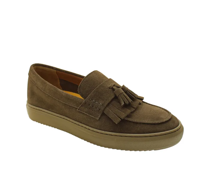 Mocassino Uomo Con Nappine Doucal's In Camoscio Tortora con Fondo Gomma Art. DU3262ERICUY106ZM06, foto 2 di 3