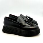 Mocassino Con Nappine Lorenzo Mari in Pelle Nera art. Sally 07
