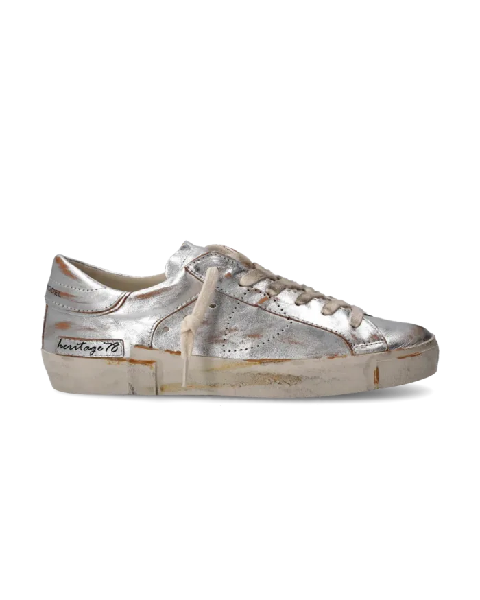 Sneakers Donna Philippe Model Paris Prsx In Pelle di Capra Vintage Argento cod. PRLD HM01, foto 1 di 6