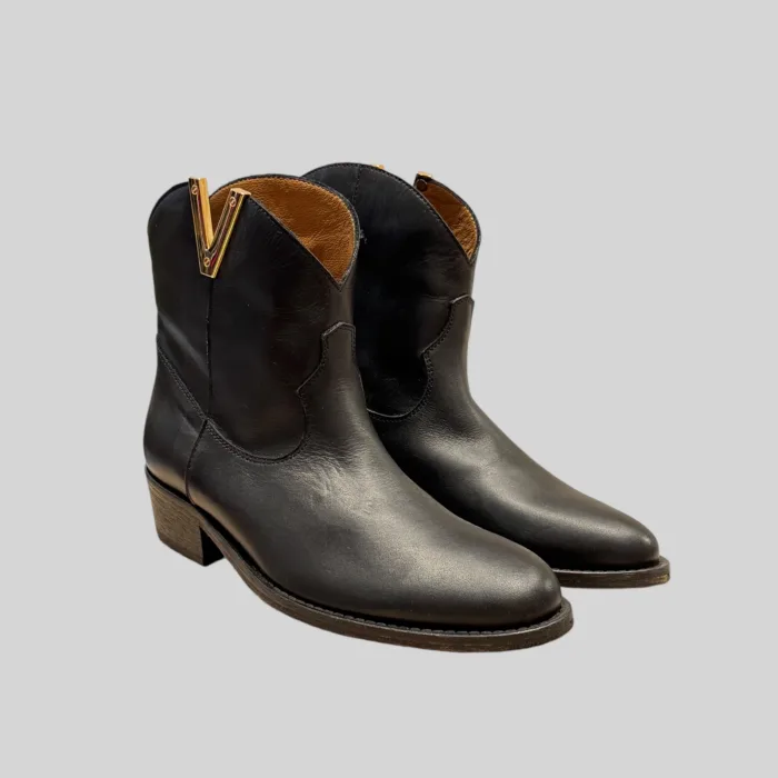 Stivaletto Camperos Via Roma 15 in pelle Nera Tacco 4 cm art 3946, foto 2 di 5
