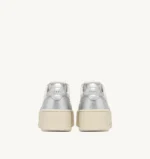 Sneakers Autry Medalist Platform Donna Bicolor in Pelle Bianca e Argento art. PTLW WB18 - immagine 3