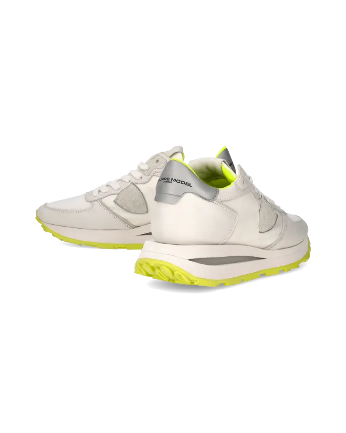 Sneakers Donna Philippe Model Tropez Haute In Pelle Bianca e Dettagli Fluo cod. TKLD WNV3, foto 6 di 6