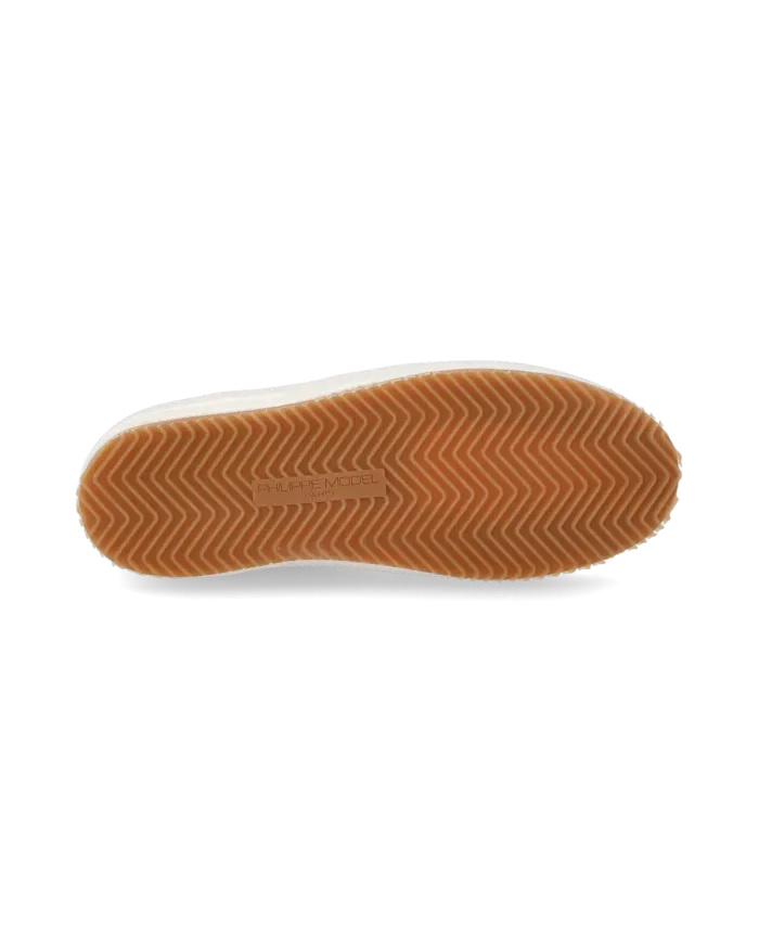 Sneakers Donna Philippe Model Paris Nice In Pelle Bianca e Spoiler Maculato cod. VNLD VA02, foto 5 di 6
