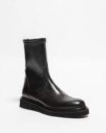 Stivaletto Biker Con Cerniera Guglielmo Rotta Krems In Pelle Nera con Fondo Ultralight - immagine 2