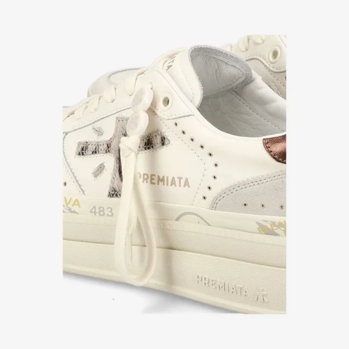 Sneakers Premiata Donna in Pelle Avorio art. Micol 7035, foto 6 di 6