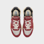Sneaker Donna Autry Reelwind Low in Suede Rossa e Dettagli Grigi mod. WWLW HN07 - immagine 3