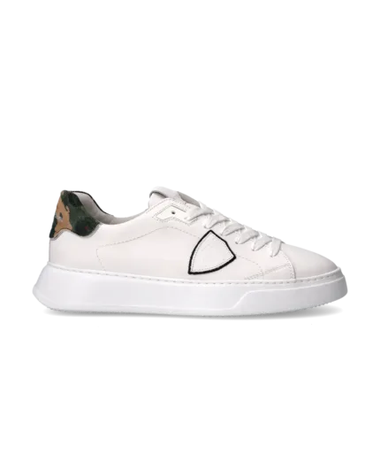 Sneakers Uomo Philippe Model Temple In Pelle Bianca Back Camouflage cod. BTLU VC12
