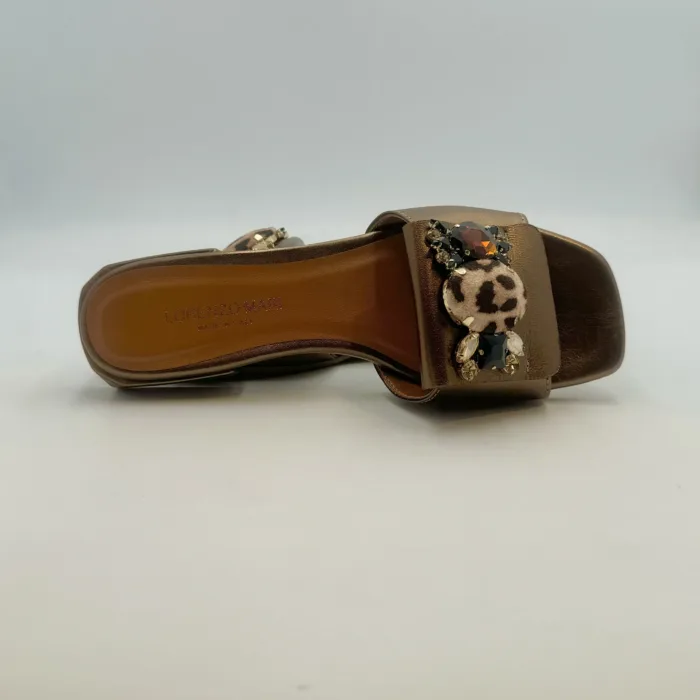 Ciabatta Lorenzo Mari In Pelle Bronzo Tacco 3 cm art. Samu Mag 22, foto 5 di 5