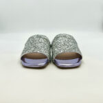 Ciabatta Lorenzo Mari In Glitter Argento Tacco 3 cm art. Samu Mag 20 - immagine 2