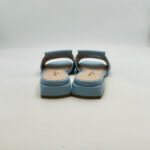 Ciabatta Lorenzo Mari In Pelle Azzurra, Morsetto Gioiello, Tacco 3 cm art. Samu 01 - immagine 4