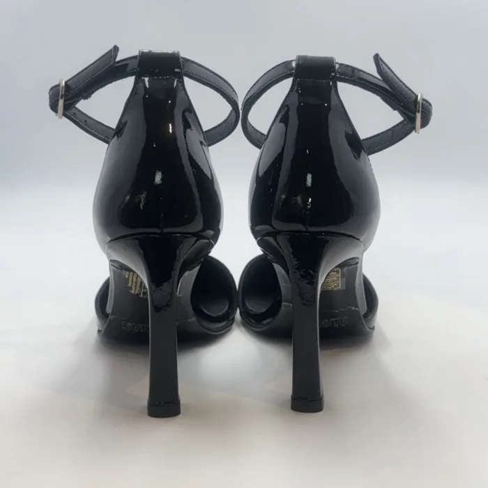 Decolletè Punta Quadrata Alohas In Pelle Lucida Nera H 9 cm art. Liebe, foto 4 di 5