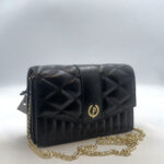 Pochette Pollini effetto Matalassè Nera Lucida con dettagli Oro art. SC5307PP0LSC0000 - immagine 2