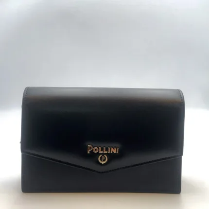 Pochette Pollini effetto Matalassè Nera Lucida con dettagli Oro art. SC5307PP0LSC0000