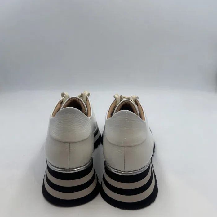 Sneakers Luca Grossi In Pelle Lucida Avorio H 5 cm art. G619M, foto 4 di 4