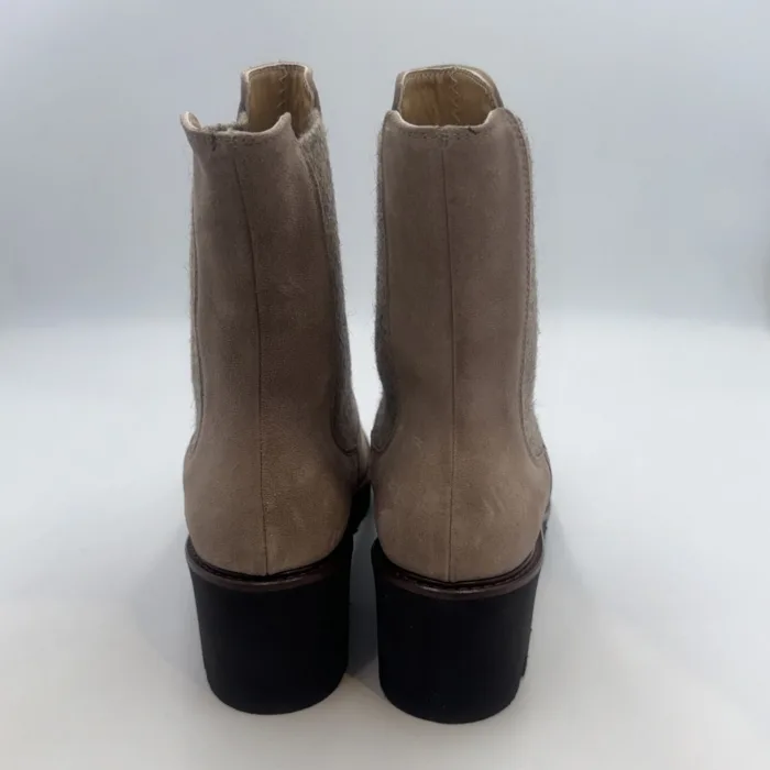Tronchetto Beatles Luca Grossi In Camoscio Beige Con Elastico In Tinta In Lana  H 6 cm art. H616T, foto 4 di 4