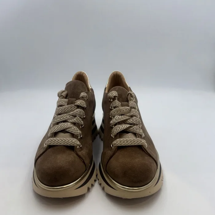 Sneakers Luca Grossi In Camoscio Beige H 5 cm art. G619M, foto 2 di 4